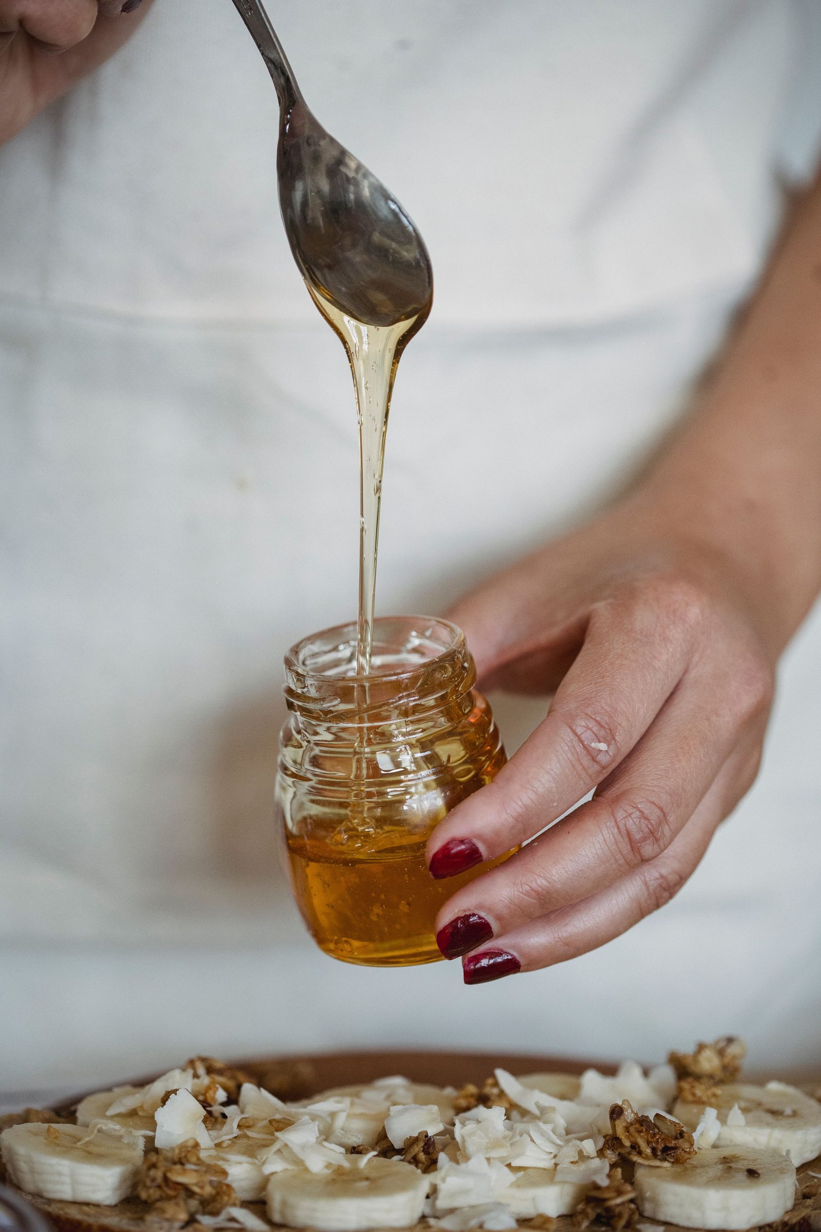عسل مع إفطار صحي